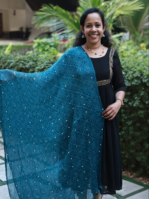 Chiffon Crushed Mirror Work Dupatta