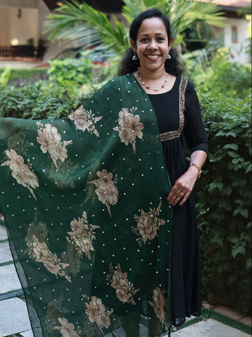Chiffon Crushed Mirror Work Dupatta