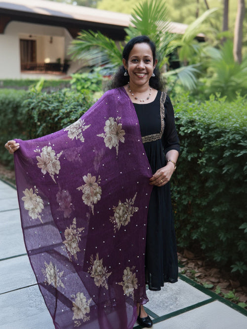 Chiffon Crushed Mirror Work Dupatta