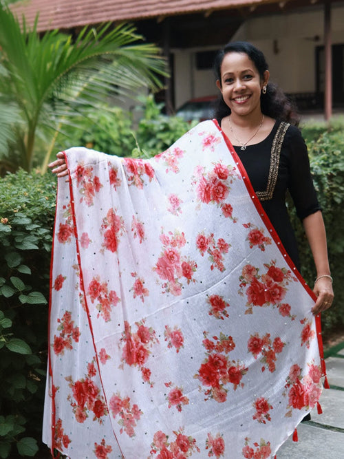 Chiffon Crushed Mirror Work Dupatta
