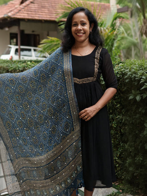 Chiffon Crushed Mirror Work Dupatta