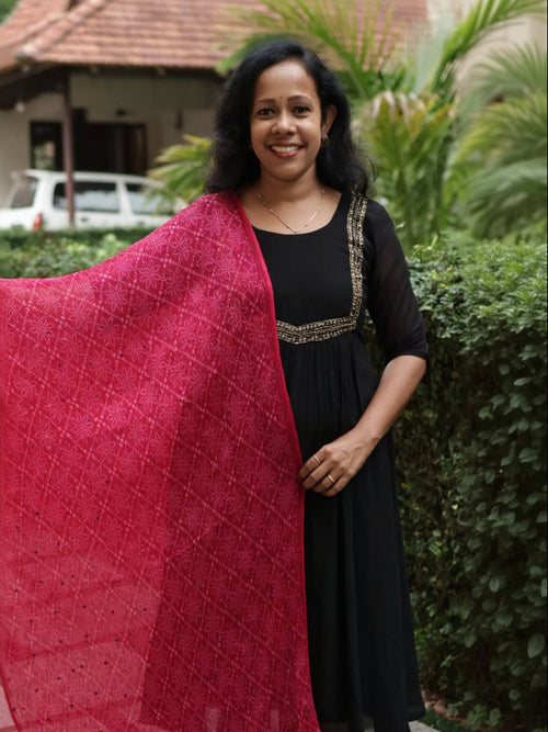 Chiffon Crushed Mirror Work Dupatta