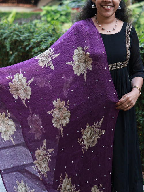 Chiffon Mirror Work Dupatta