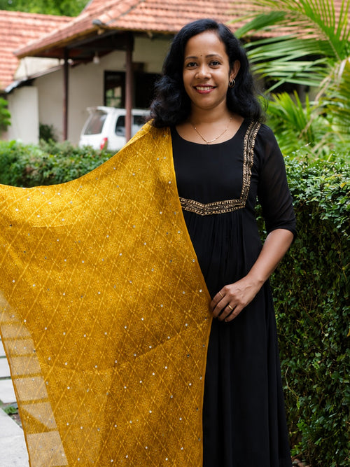 Chiffon Crushed Mirror Work Dupatta