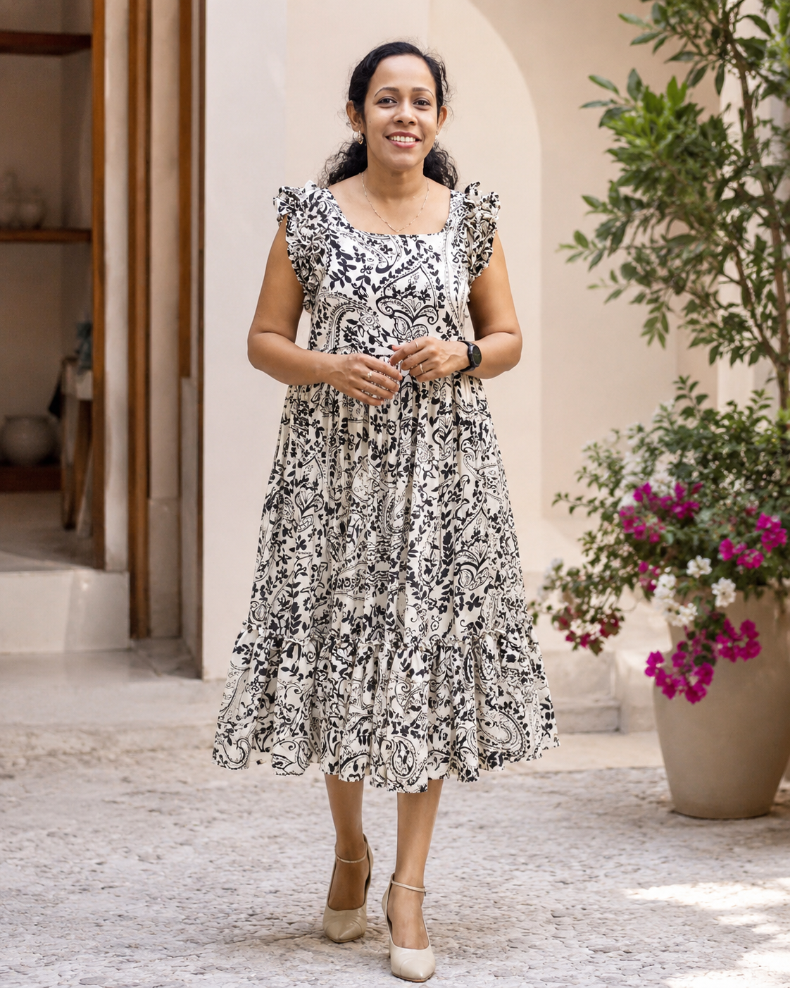 falred frockstyle kurta