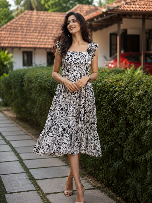 falred frockstyle kurta
