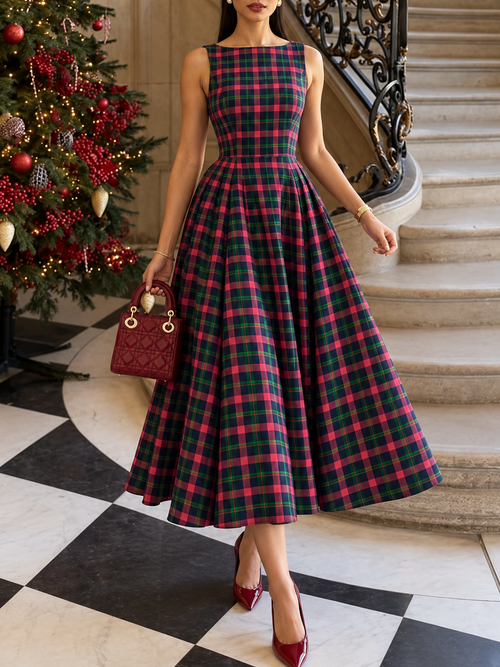 XMAS CHECKS COTTON FABRIC - XMAS250