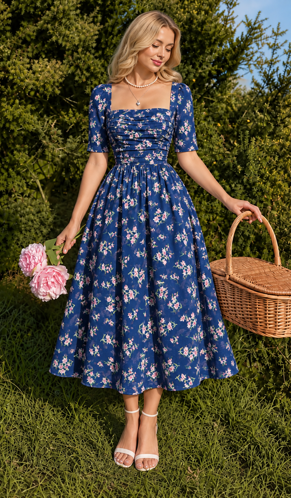 CHIFFON - CHF100 NAVY FLORAL