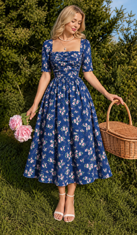 CHIFFON - CHF100 NAVY FLORAL
