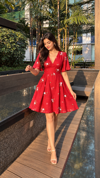 SILKY kOTTA FABRIC - KXMAS RED