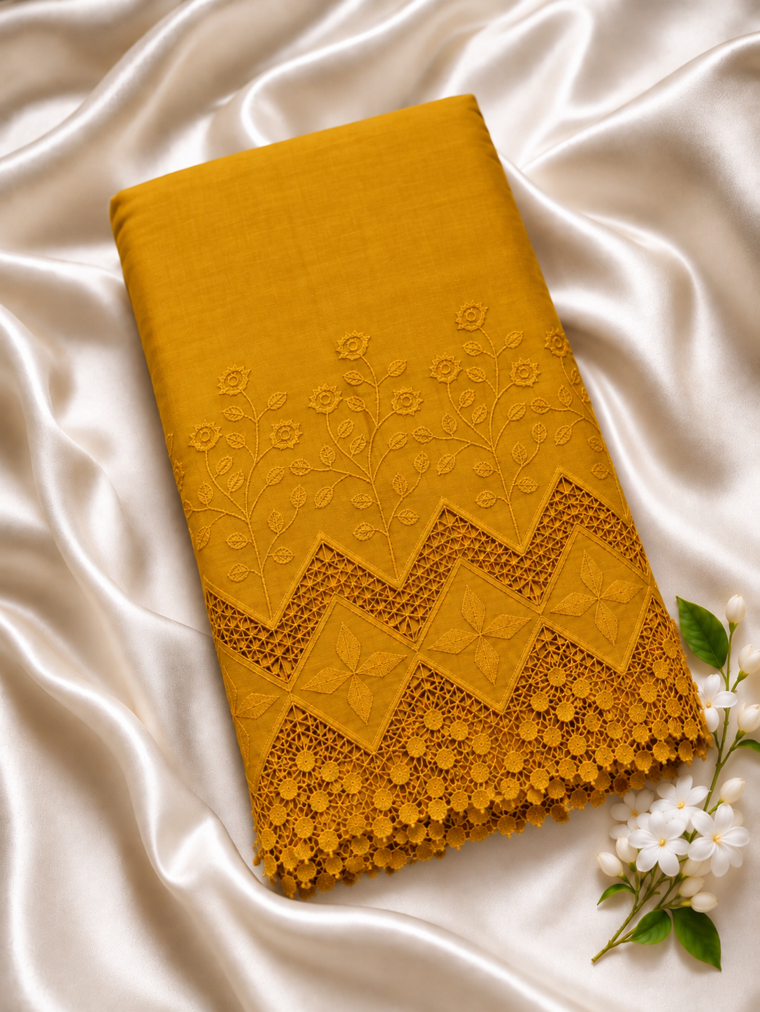 CUT WORK MATERIAL. yellow  -XMAS2