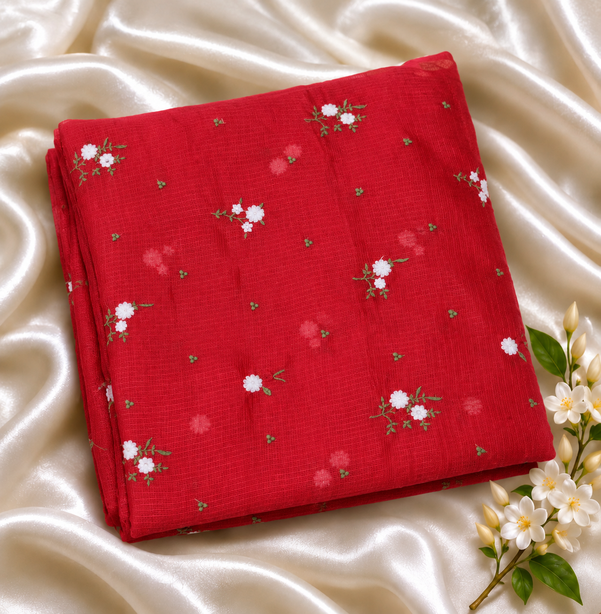 SILKY kOTTA FABRIC - KXMAS RED