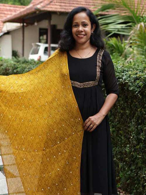 Chiffon Crushed Mirror Work Dupatta