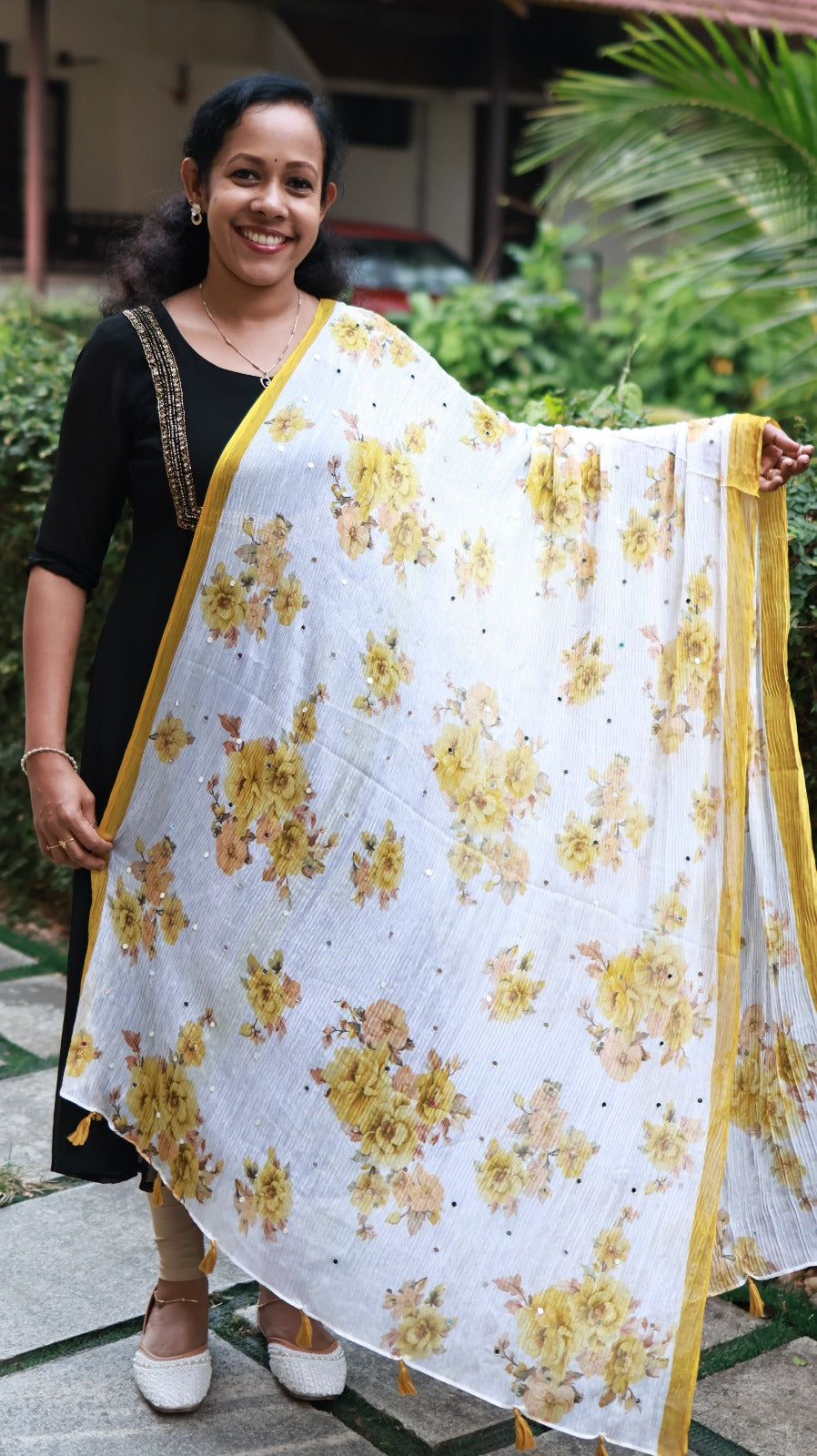 Chiffon Mirror Work Dupatta