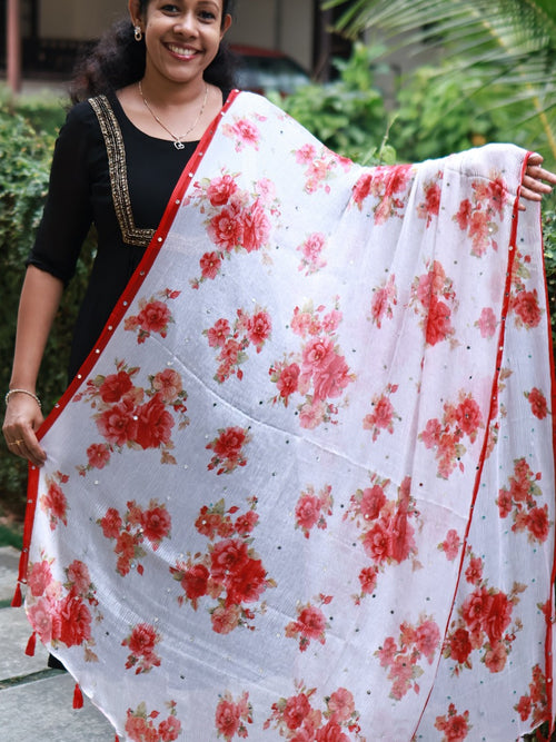 Chiffon Mirror Work Dupatta