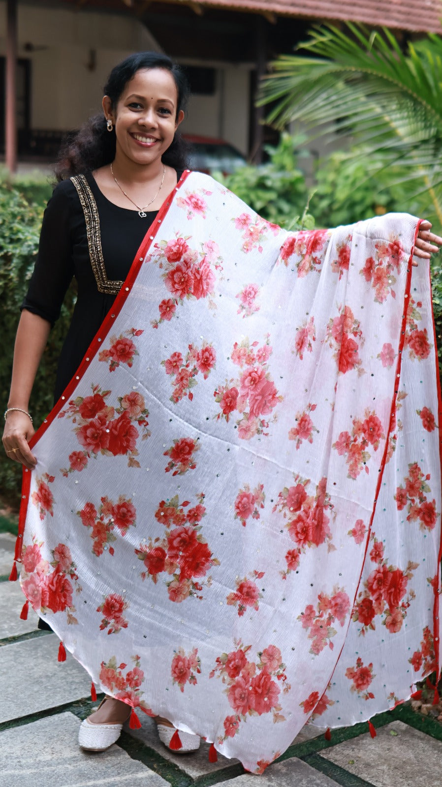 Chiffon Mirror Work Dupatta