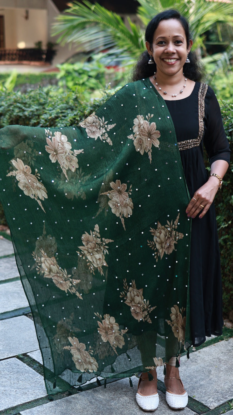 Chiffon Mirror Work Dupatta