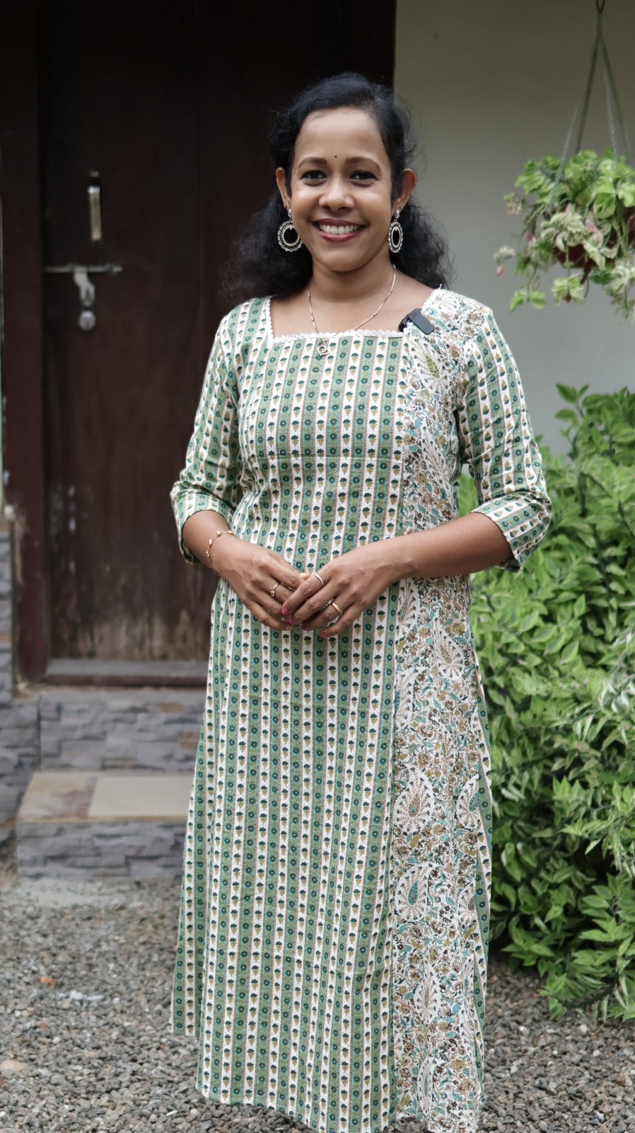KANTHA COTTON TOP A-LINE