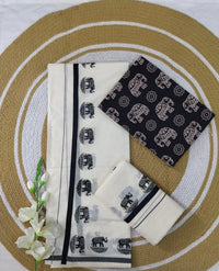 Elephant Motif Set Mundu