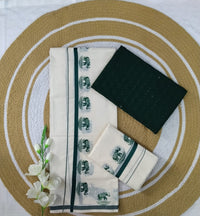 Elephant Motif Set Mundu