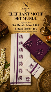Elephant Motif Set Mundu