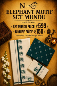 Elephant Motif Set Mundu