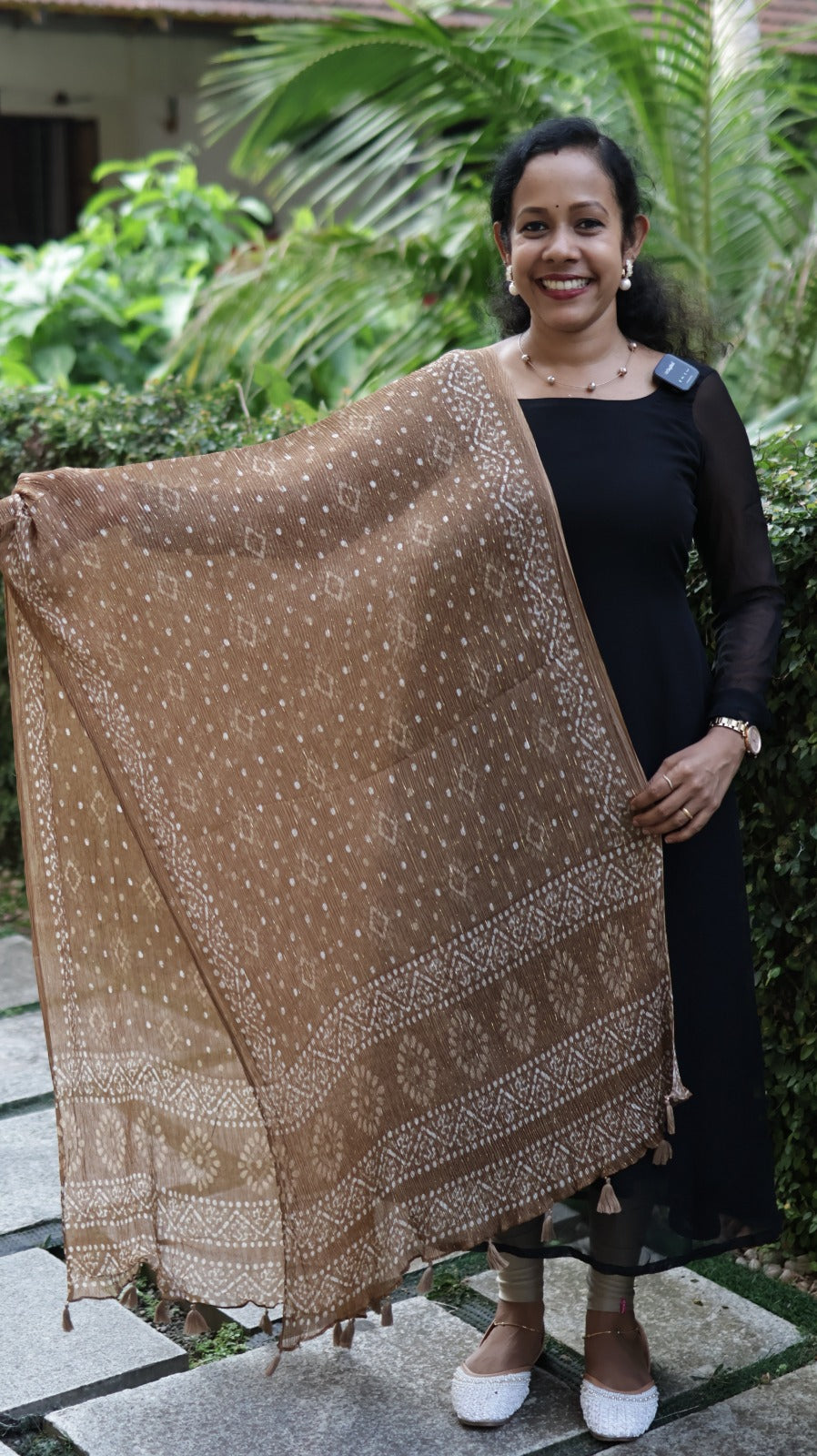 Chiffon Crushed Lurex Line Dupatta -CLD 320