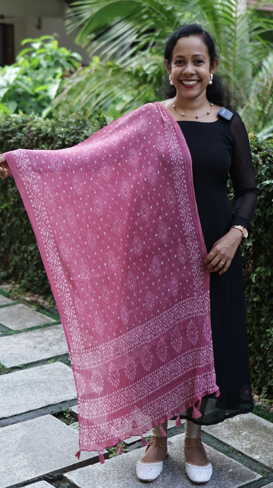 Chiffon Crushed Lurex Line Dupatta -CLD 320