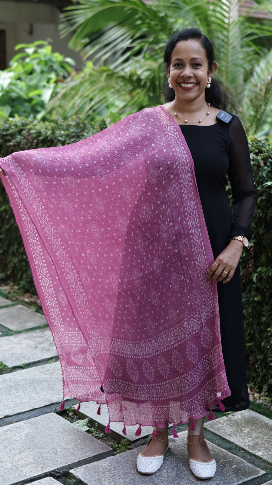 Chiffon Crushed Lurex Line Dupatta -CLD 320