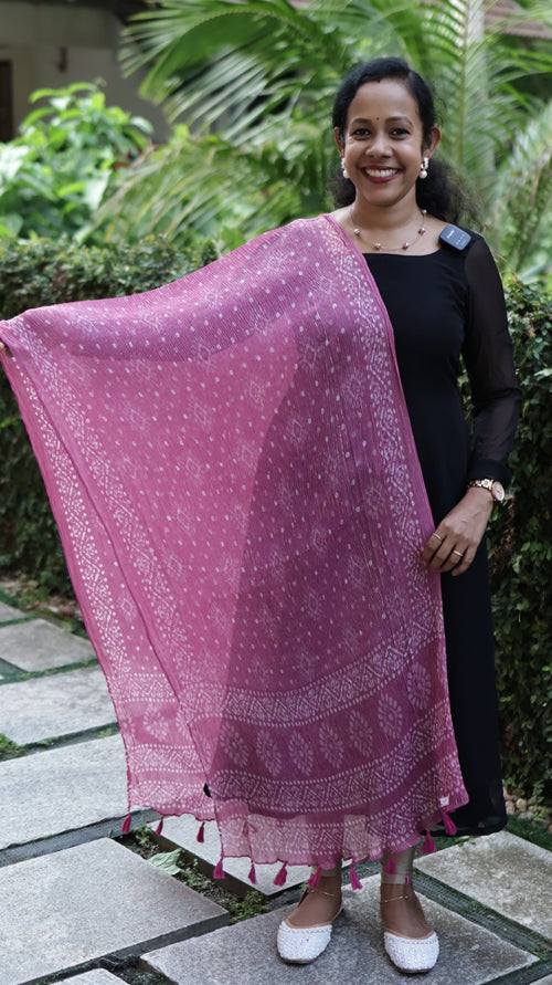 Chiffon Crushed Lurex Line Dupatta -CLD 320