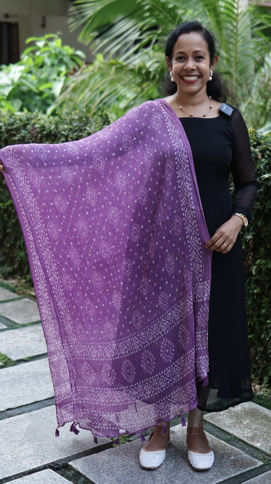 Chiffon Crushed Lurex Line Dupatta -CLD 320