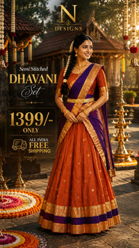 SEMI STITCHED DHAVANI SET - STDAV1399