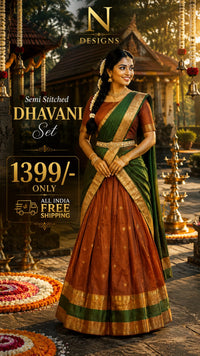 SEMI STITCHED DHAVANI SET - STDAV1399