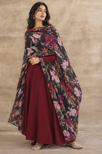 TOP AND DUPATTA COMBO TPG499 RED MULTI
