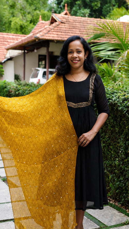 Chiffon Crushed Mirror Work Dupatta