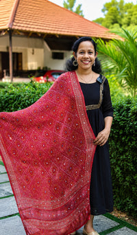 Chiffon Crushed Mirror Work Dupatta