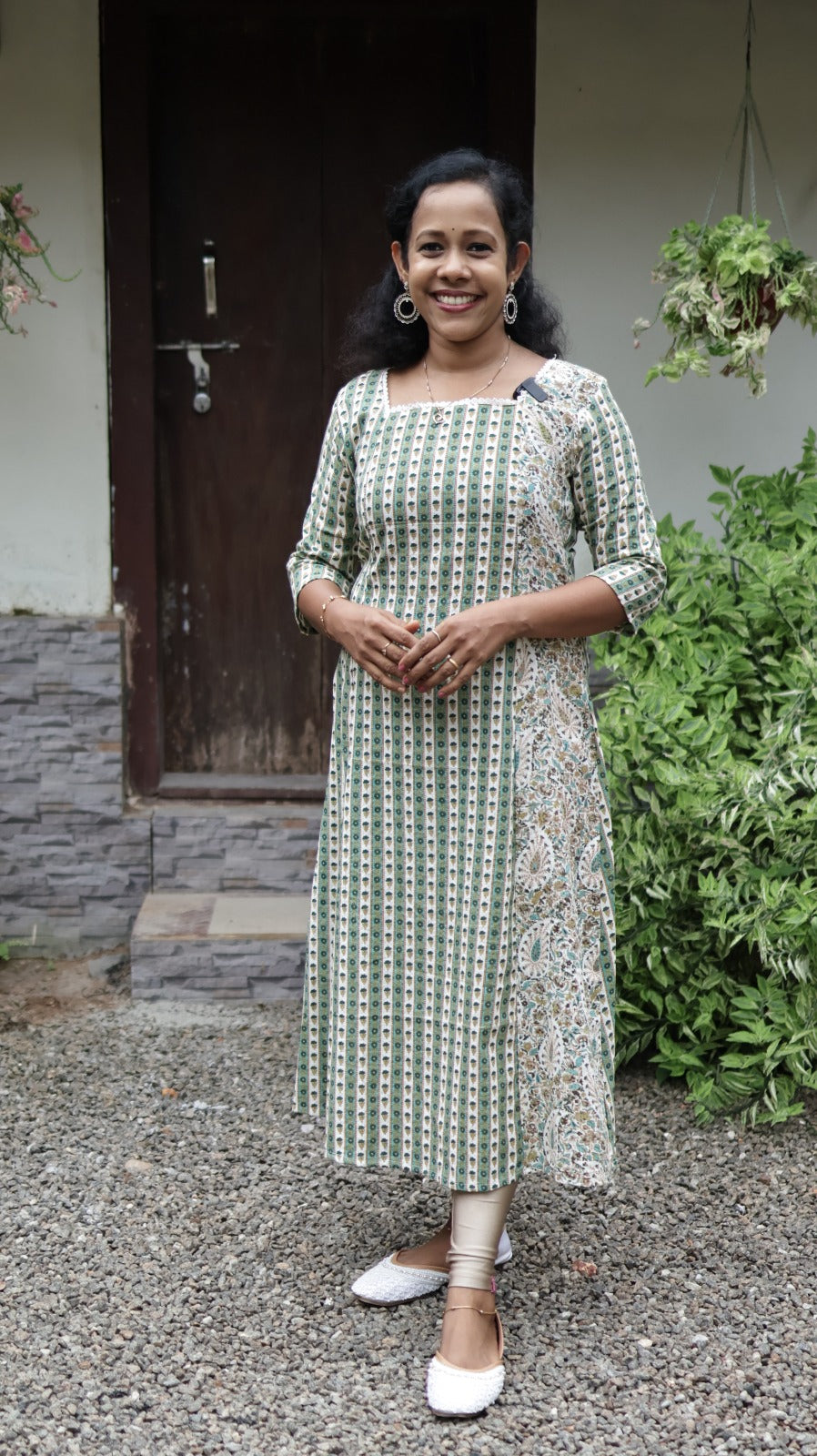 KANTHA COTTON TOP A-LINE