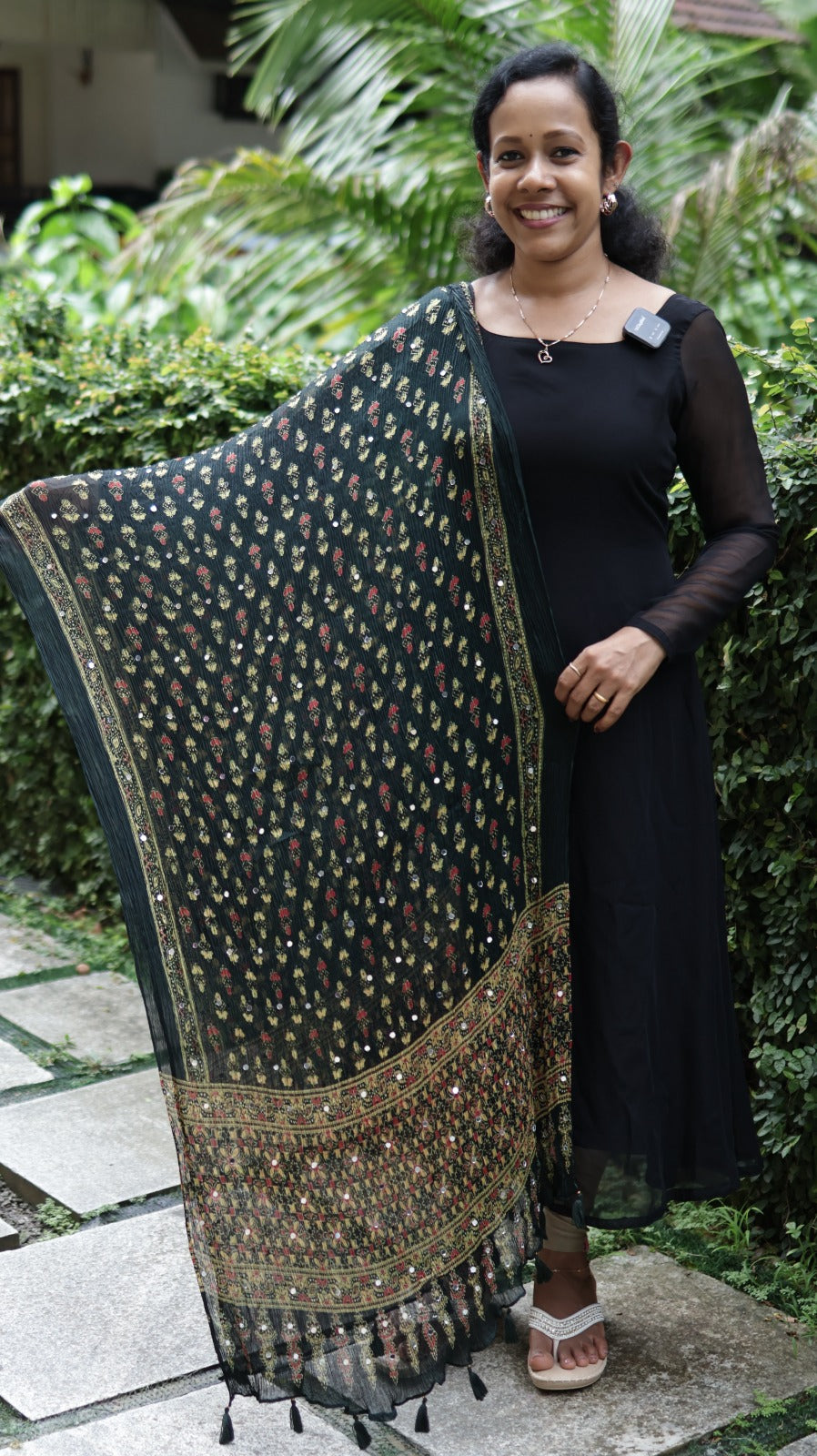 Chiffon Crushed Mirror Work Dupatta