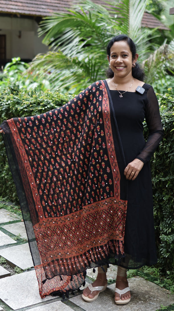 Chiffon Crushed Mirror Work Dupatta