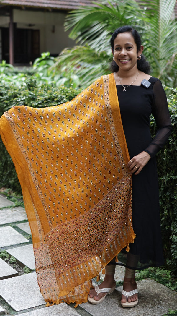 Chiffon Crushed Mirror Work Dupatta