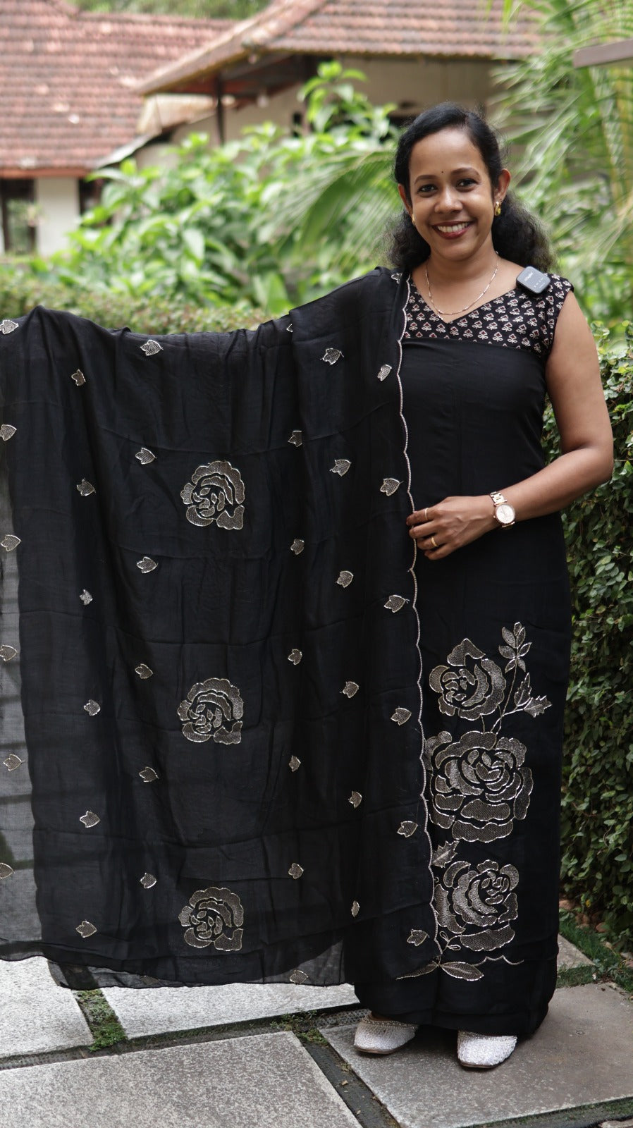 SEMI SILK UNSTITCHED SALWAR - ROSE 10