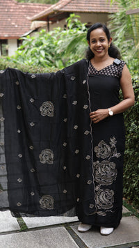 SEMI SILK UNSTITCHED SALWAR - ROSE 10
