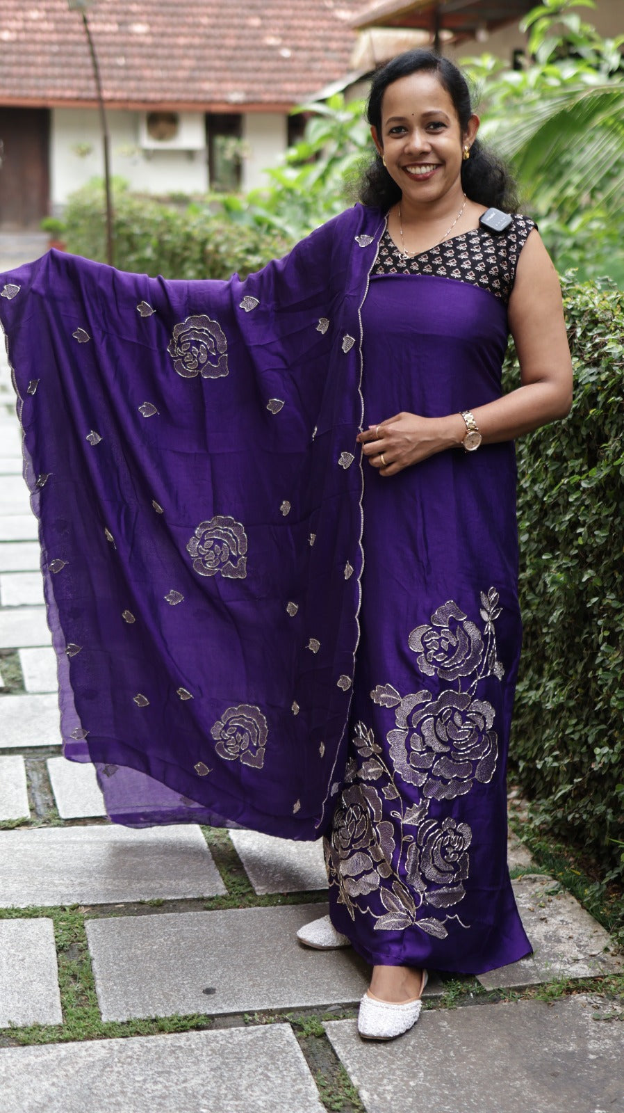 SEMI SILK UNSTITCHED SALWAR - ROSE 10