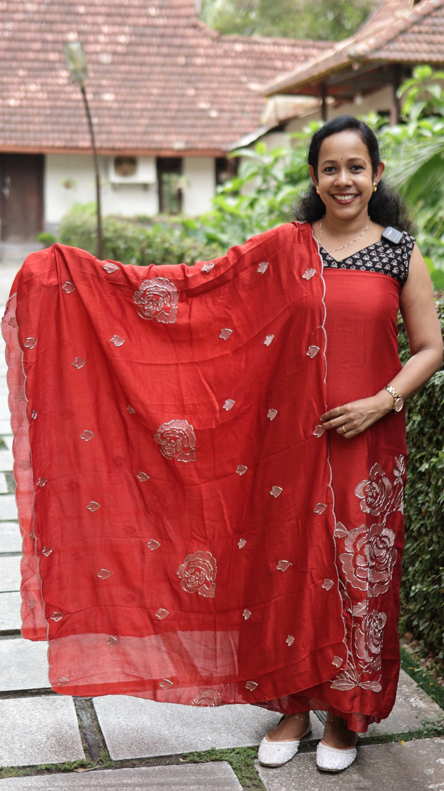 SEMI SILK UNSTITCHED SALWAR - ROSE 10