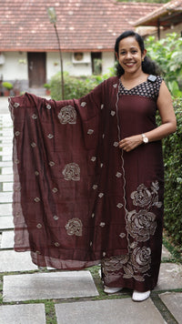 SEMI SILK UNSTITCHED SALWAR - ROSE 10