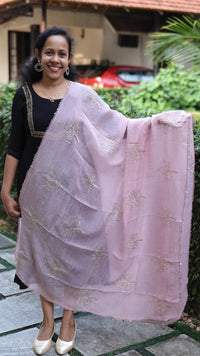 SCALLOP AND HEAVY BEAD DUPATTA - DW450