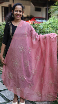 SCALLOP AND HEAVY BEAD DUPATTA - DW450