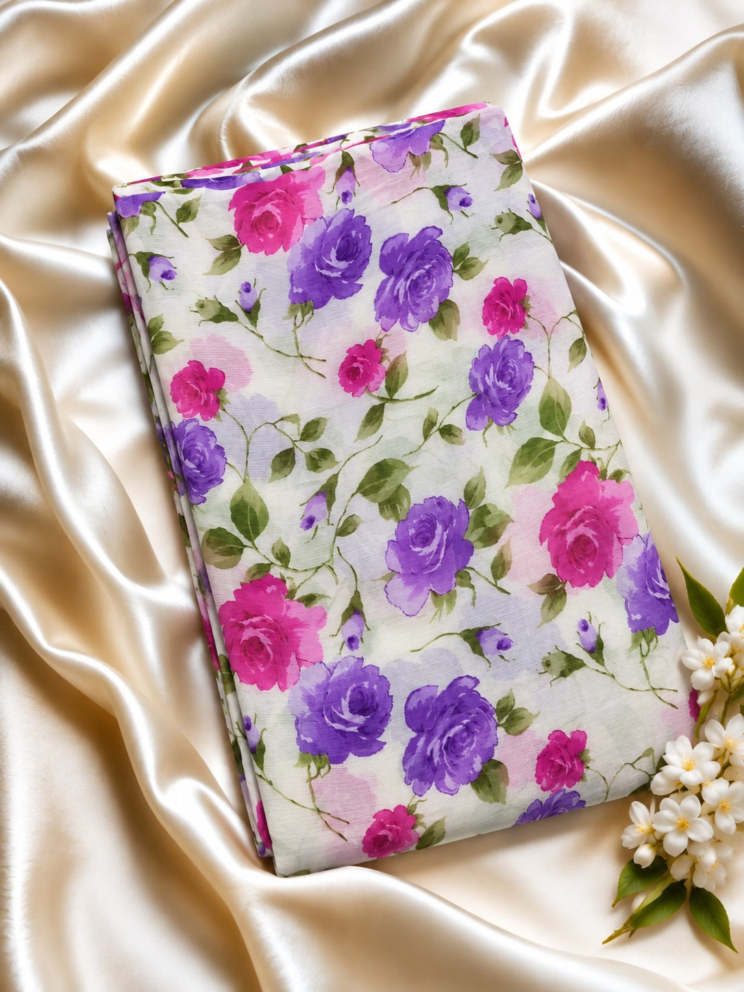 CHIFFON FABRIC - PCH180 VIOLET FLOWER