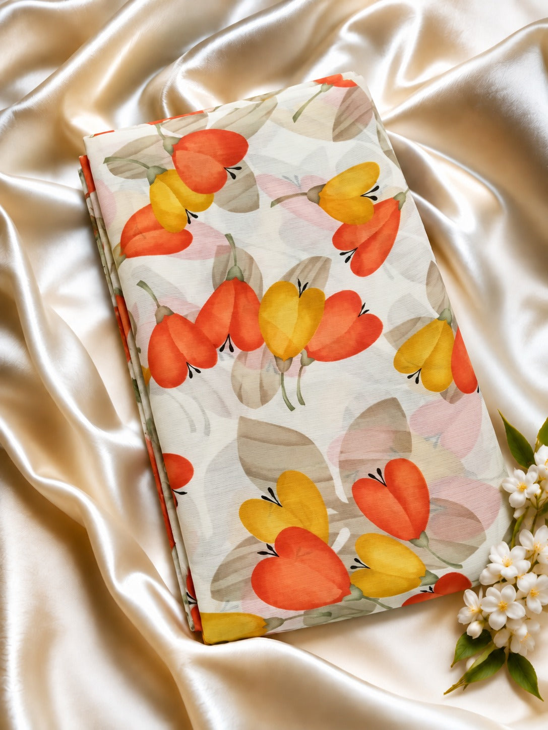 CHIFFON FABRIC - PCH180 ORANGE YELLOW APPLE