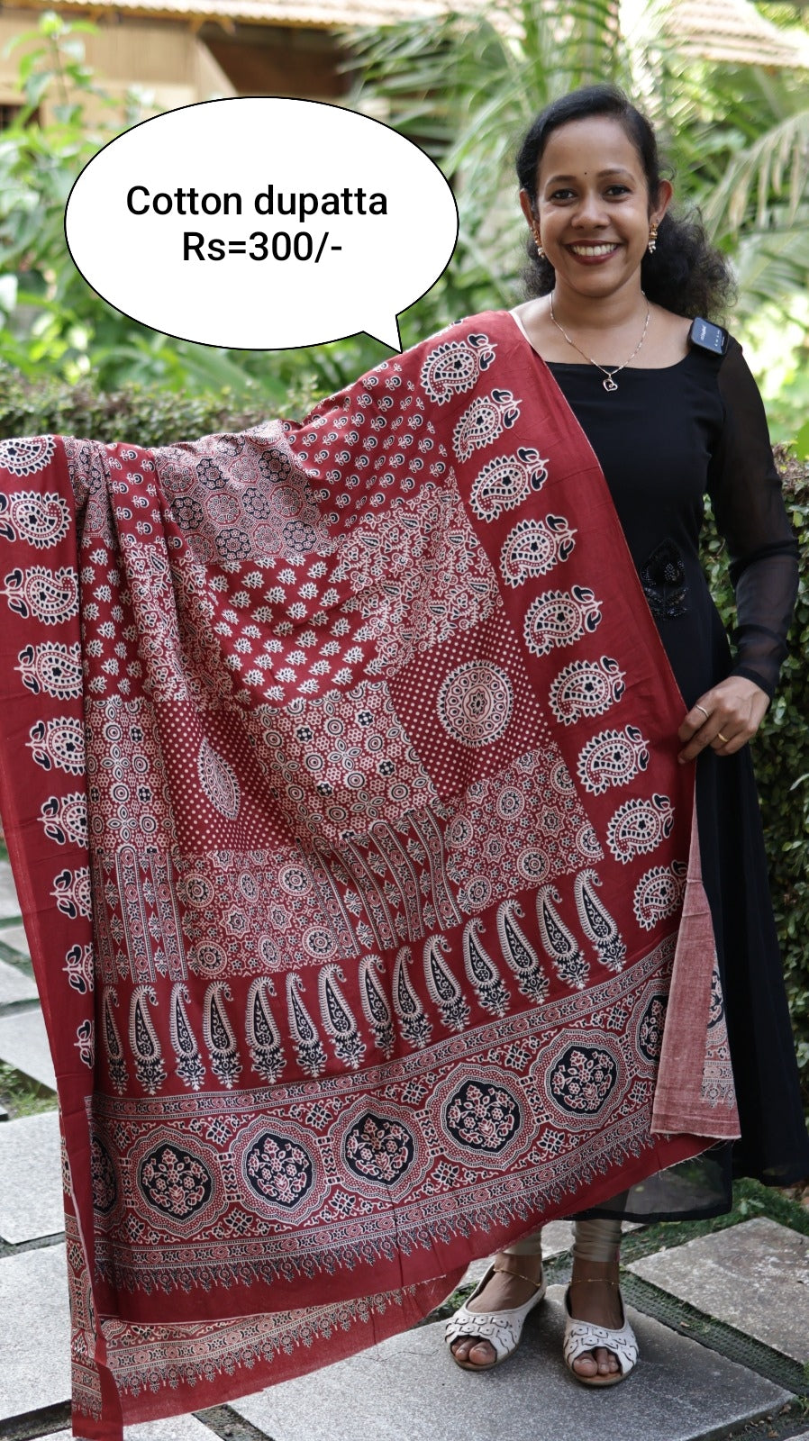 kalamkari ajrak dupatta - ajkd300